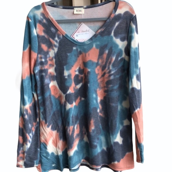 BiBi Tops - BIBI Watercolor Tie Dye Long Sleeve Top